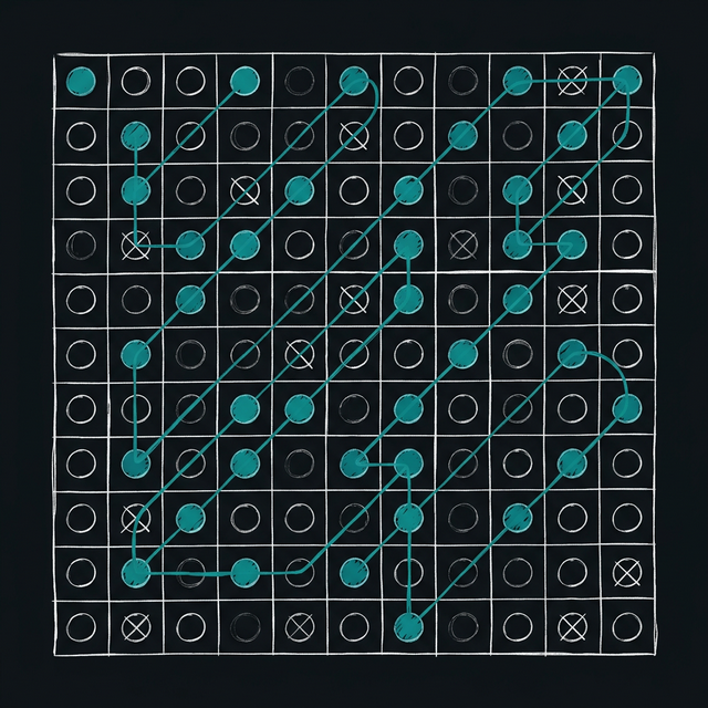 Hand-drawn sketch of a quantum processor with dropouts.